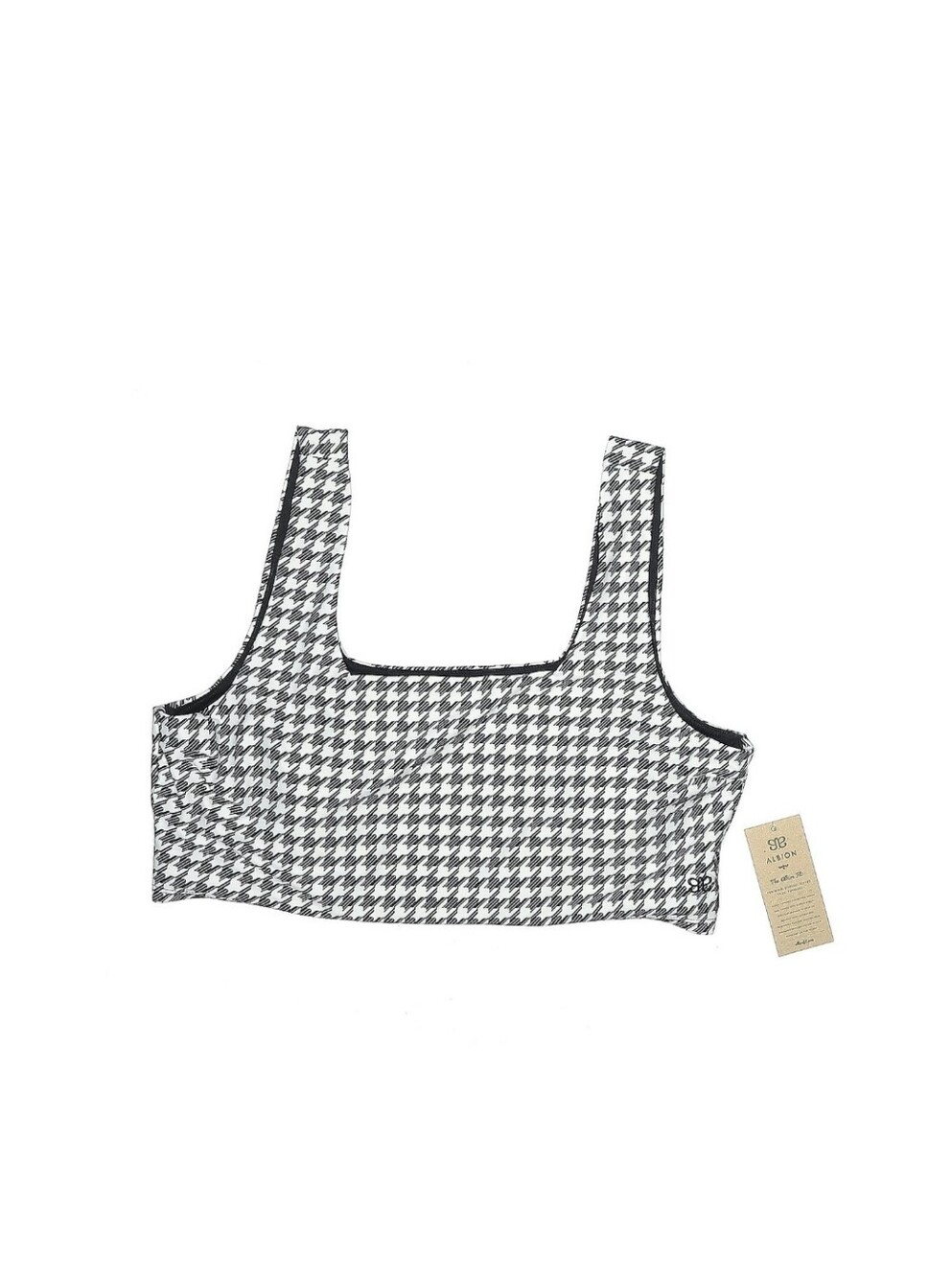 💜  ALBION Houndstooth Olivia Crop Swim Top Xxl